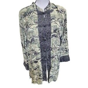Chico's Vintage Silk Asian Top Size 1/Medium Tunic